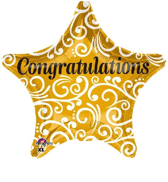 Congratulations Gold Star Foil Balloon