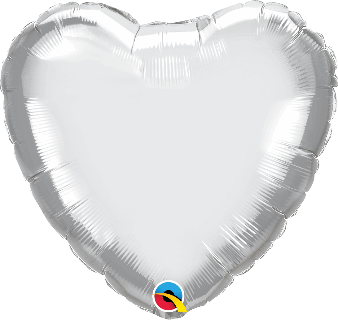 Silver Heart Foil Balloons