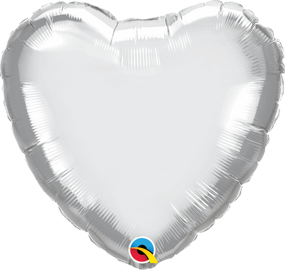 Silver Heart Foil Balloons