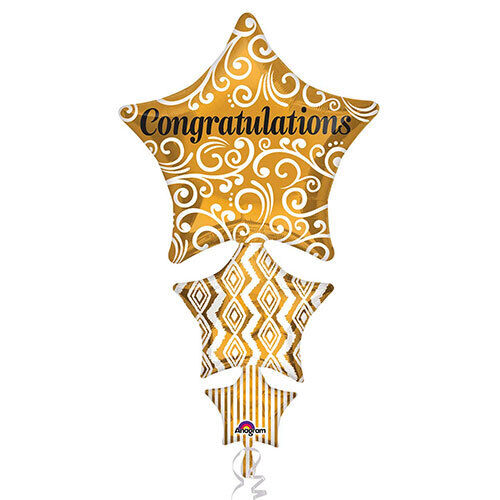Congratulations Stacked Stars Foil Balloon