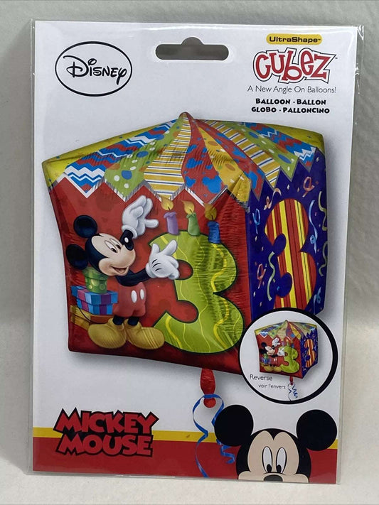 Cubez Mickey Mouse Age 3 Foil Balloon