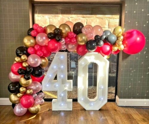 Light up 4 ft wooden numbers to hire