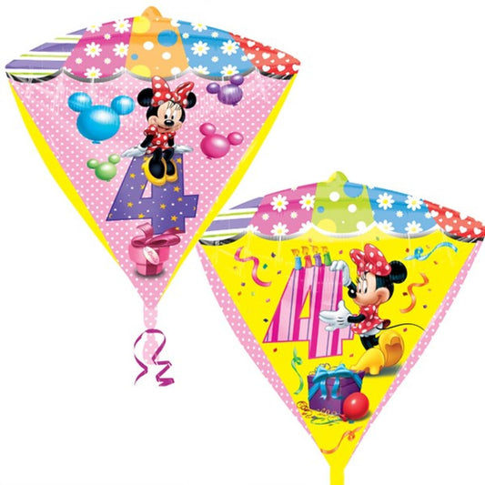 Diamondz 17" Minnie Age 4 Foil Balloon