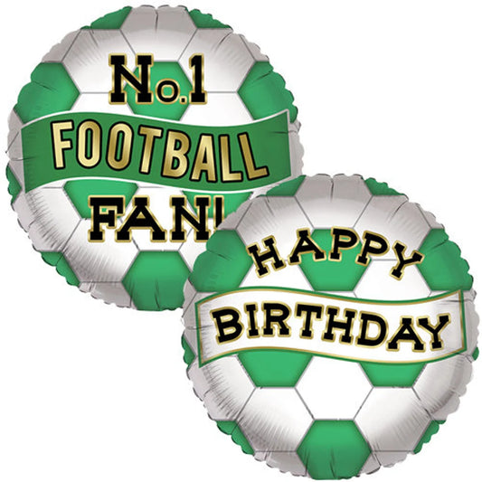 Football Balloon Fan Soccer Green White Happy Birthday