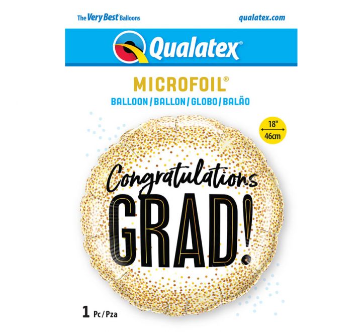 Grad Gold Glitter Dots Foil Balloon Pack