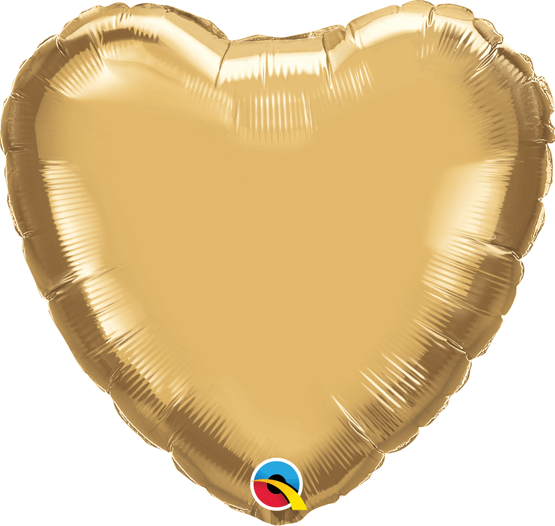 Gold Heart Foil Balloons