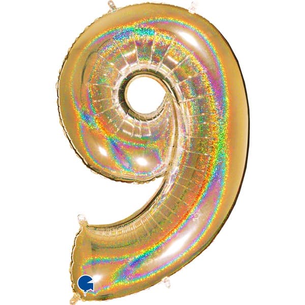 Gold Holographic Glitter Numbers