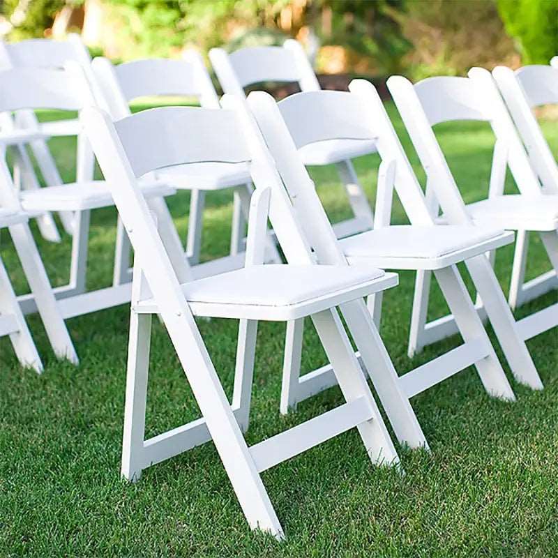 White plastic fold up on sale chairs