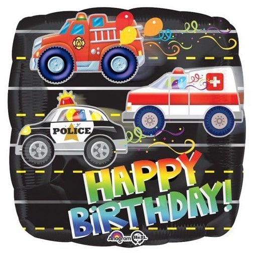 Rescue Vehicle Happy Birthday Foil Balloon