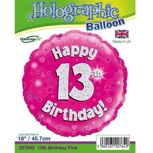 Happy 13th Birthday Pink Foil Balloon