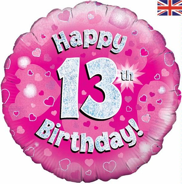 Happy 13th Birthday Pink Foil Balloon