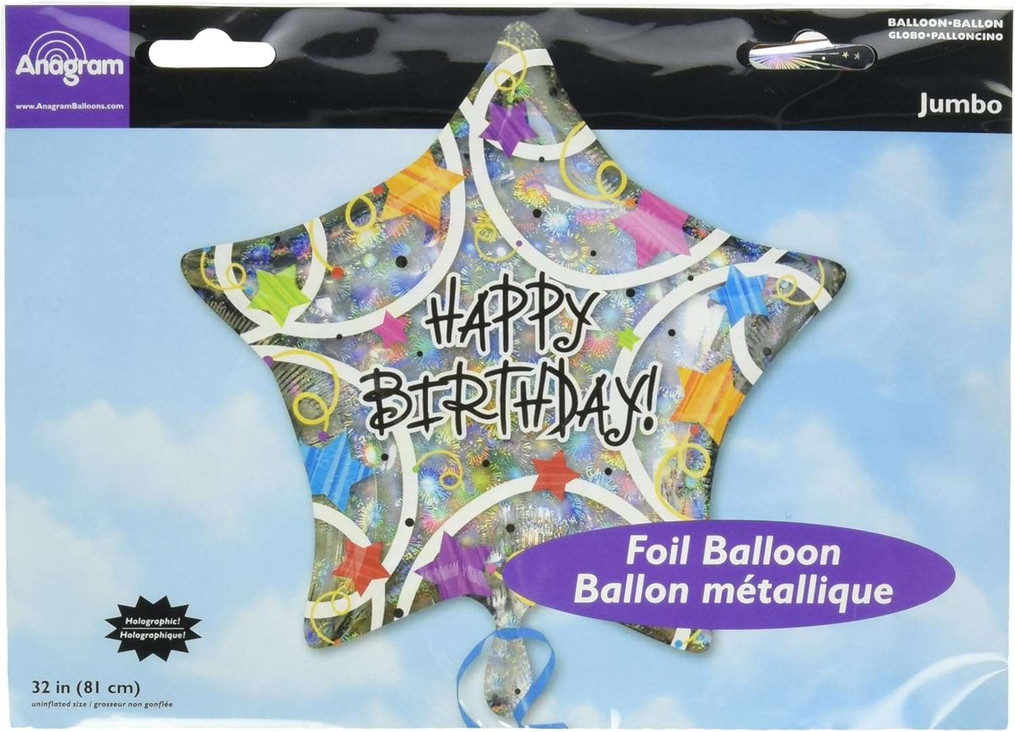 Happy Birthday Stars Foil Balloon