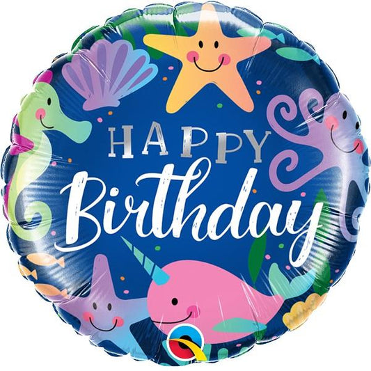 Under the Sea Happy Birthday Foil Balloon - 18"