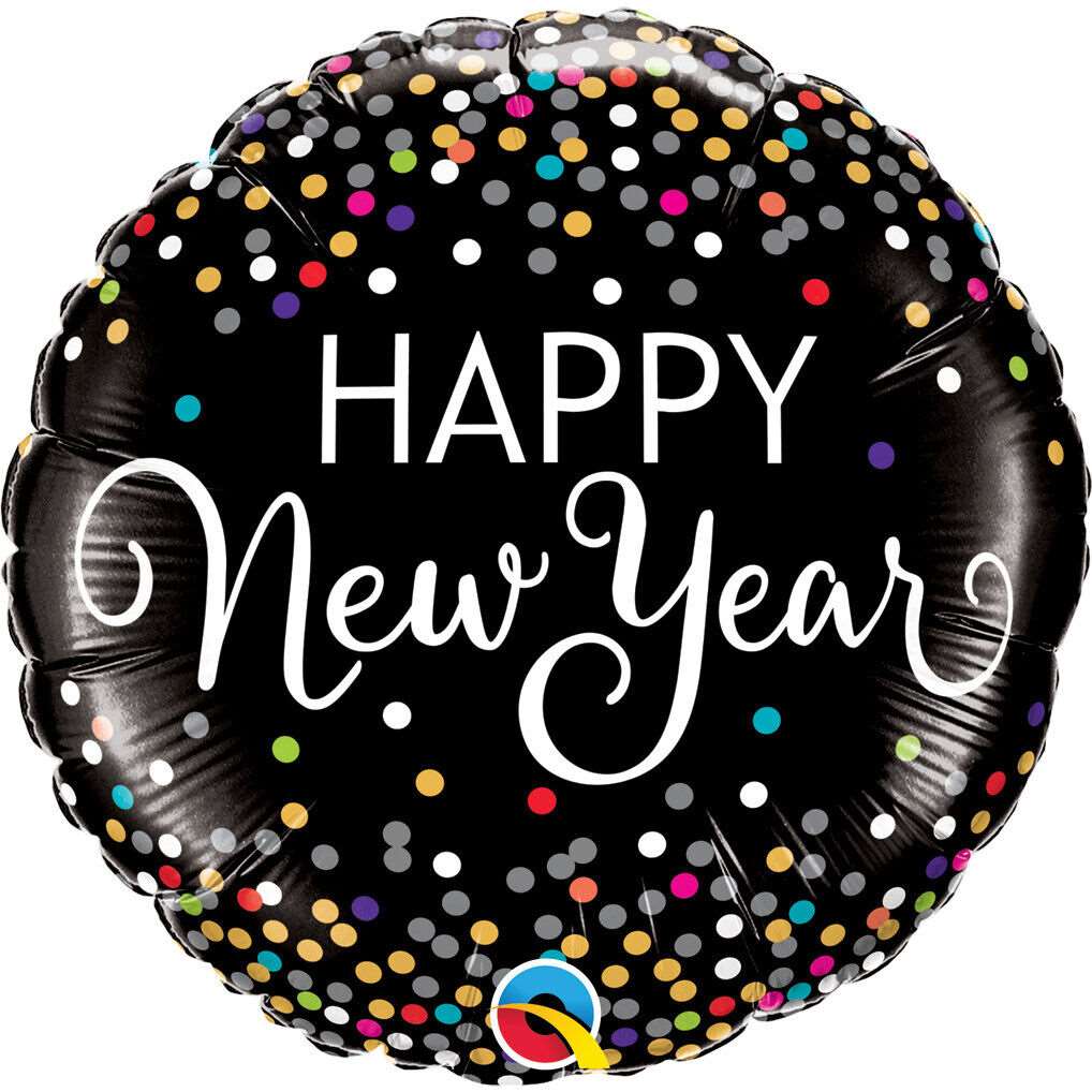Happy New Year Dots 18 Inch Foil Balloon