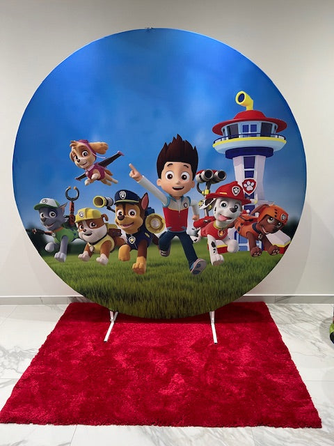 6ft Round Paw Patrol Backdrop Hoop