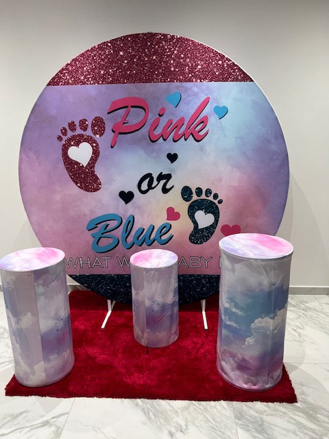 6ft Round Blue Or Pink Backdrop Hoop