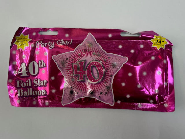 24 Inch 40th Foil Balloon