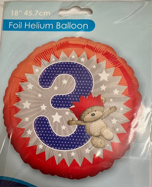 Age 3 Hugs Foil Balloon