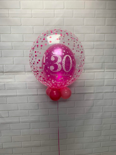 Personalised Hot Pink Bubble Balloon