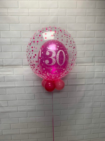 Personalised Hot Pink Bubble Balloon