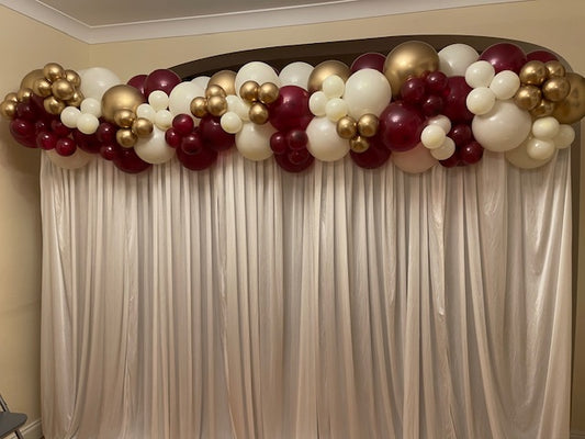 10ft White Pleated Backdrop
