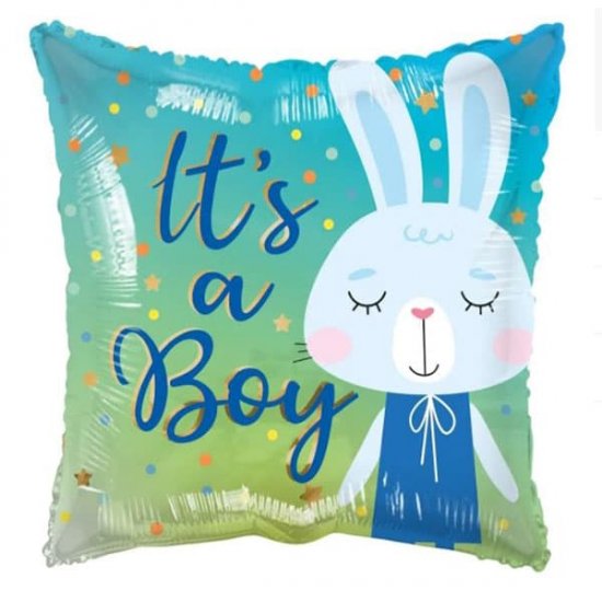 Baby Boy it's A Boy Rabbit Foil Balloon