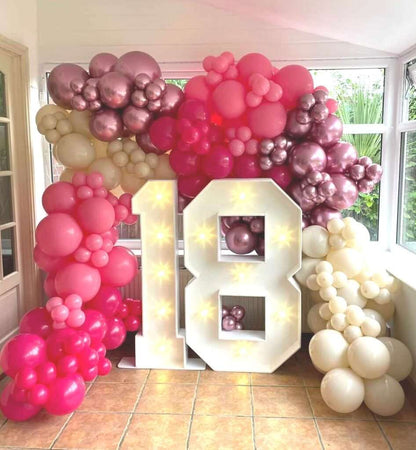 4ft LED Numbers and Balloon Arch