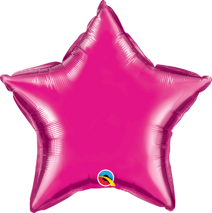 Magenta Star Foil Balloons
