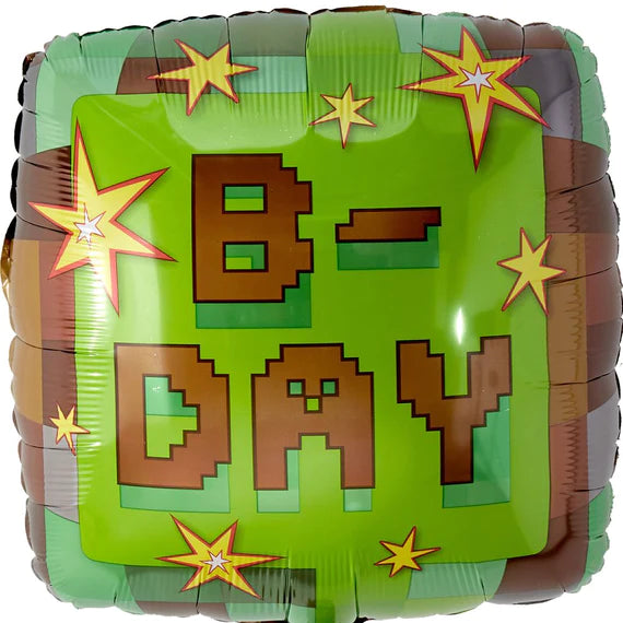 Minecraft Style Hbd Tnt Party Foil Balloon - 18"