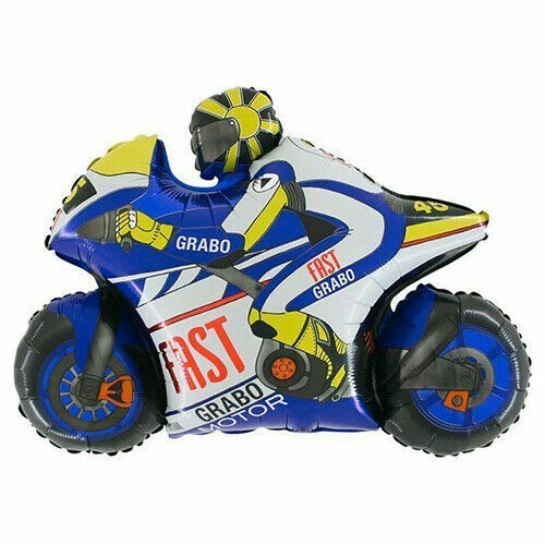 Moto GP Motorbike Blue Shaped Foil Balloon