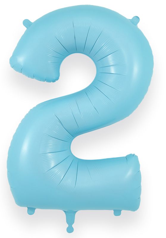 Matte Baby Blue Giant Helium Numbers