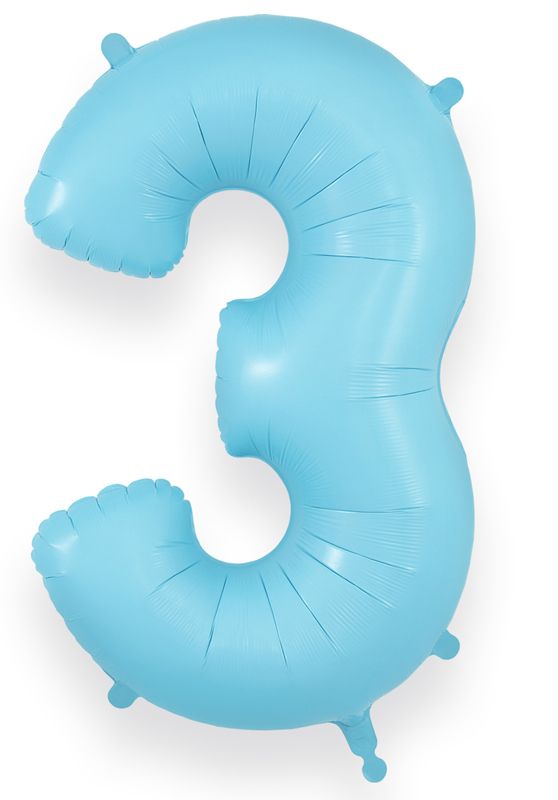 Matte Baby Blue Giant Helium Numbers