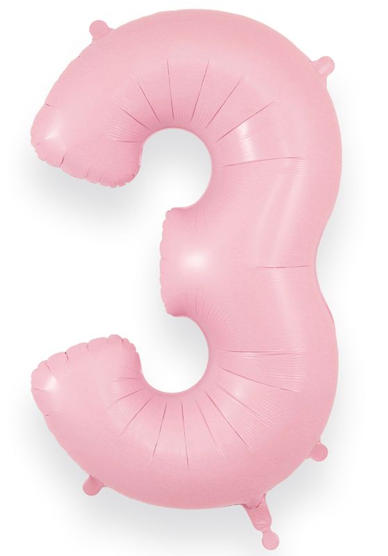 Matte Baby Pink Giant Helium Numbers