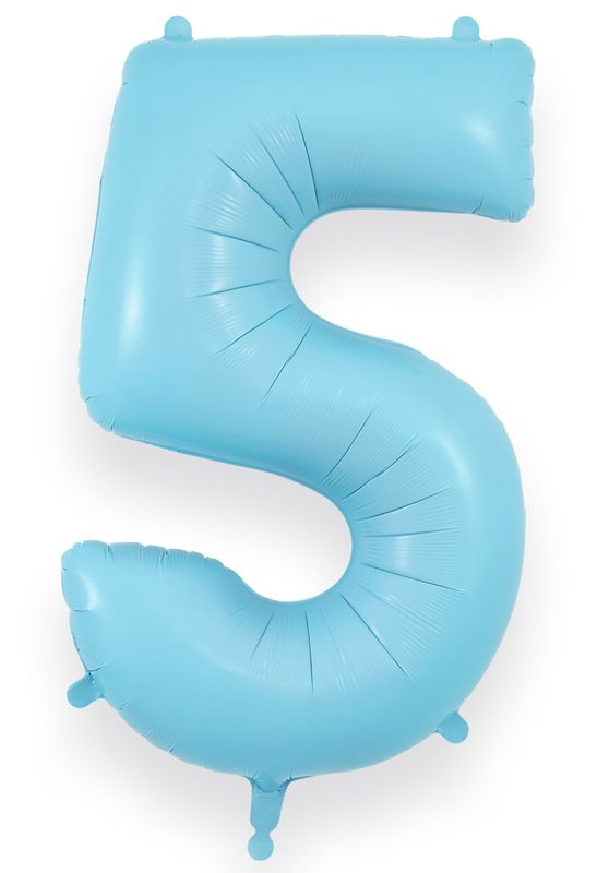 Matte Baby Blue Giant Helium Numbers