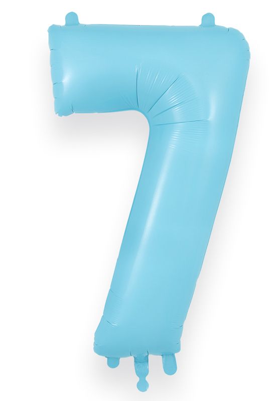 Matte Baby Blue Giant Helium Numbers