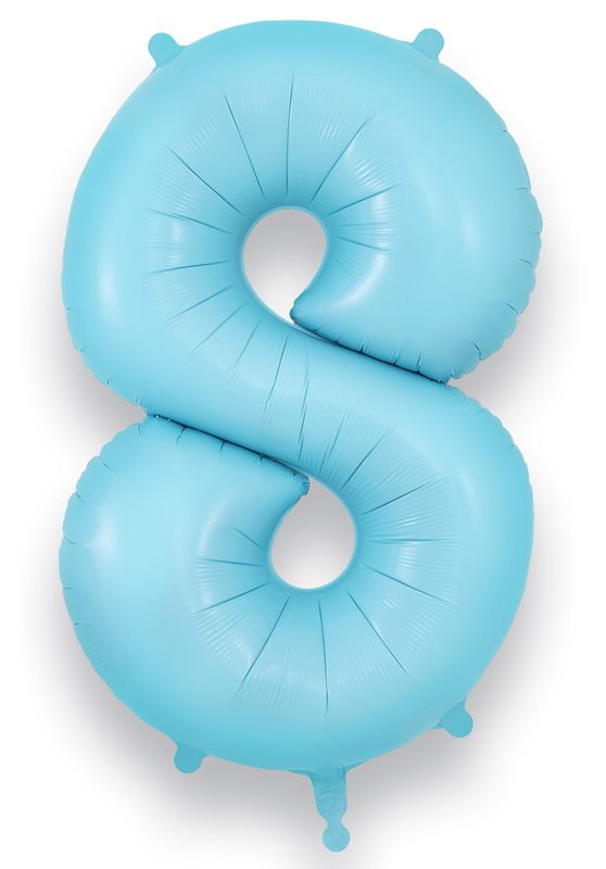 Matte Baby Blue Giant Helium Numbers