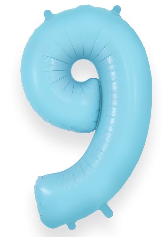 Matte Baby Blue Giant Helium Numbers