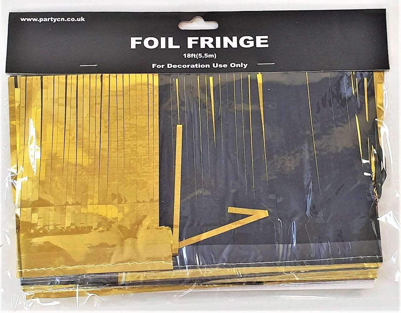 Black & Gold Foil Fringe 5.5m