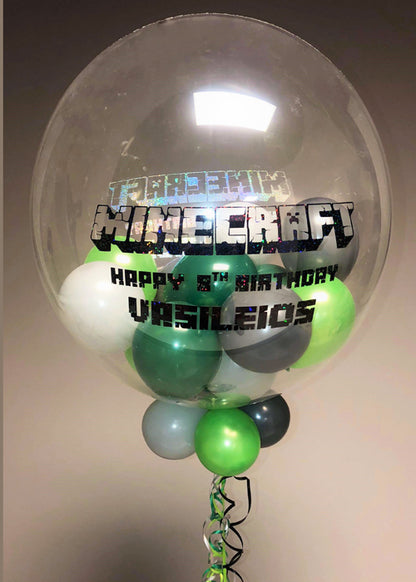 Personalised Minecraft Mini Balloon Filled Bubble Balloon2