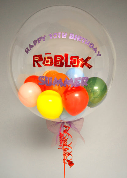 Personalised Roblox Mini Balloon Filled Bubble Balloon2
