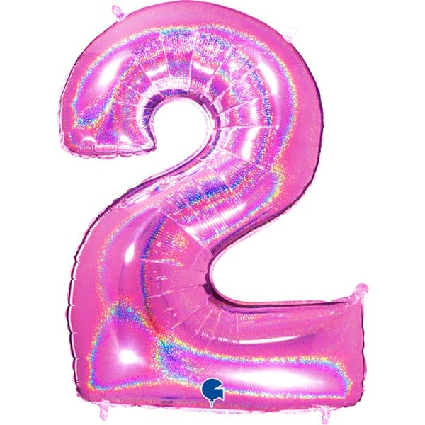 Pink Holographic Glitter Numbers