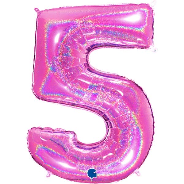 Pink Holographic Glitter Numbers