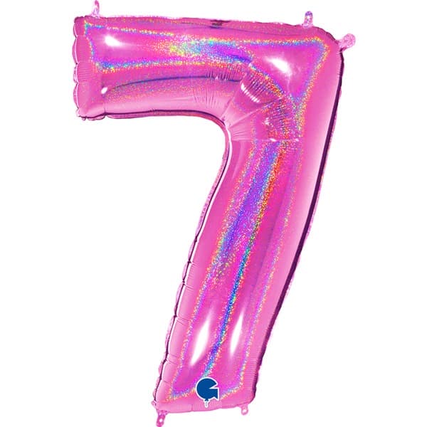 Pink Holographic Glitter Numbers