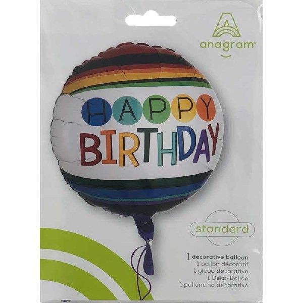 Rainbow Happy Birthday Foil Balloon Package