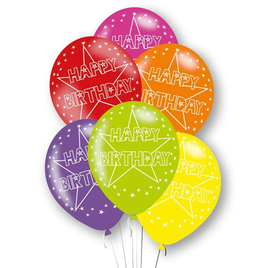 Happy Birthday Rainbow Latex Balloons