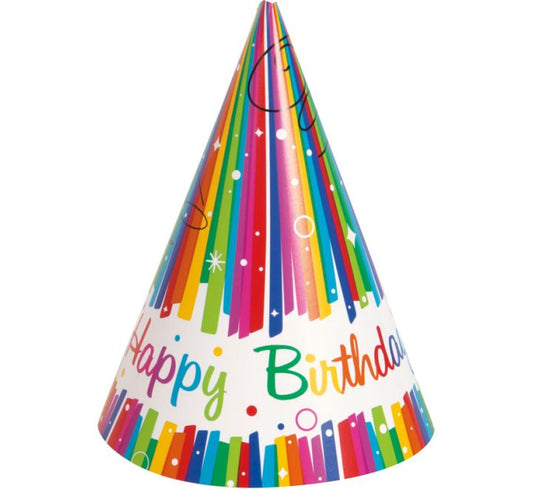 Rainbow Ribbon Birthday Party Hats