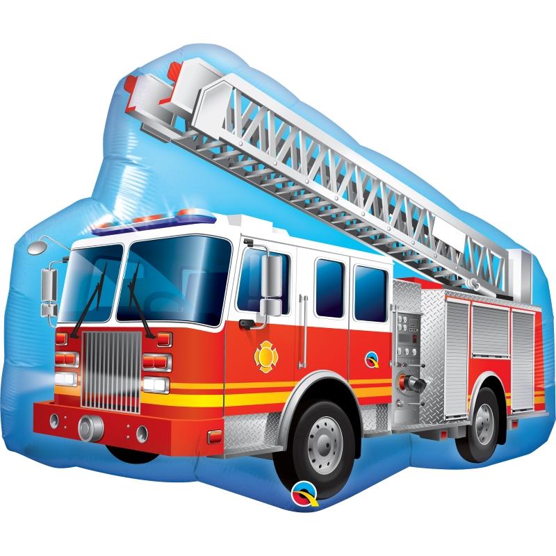 Red Fire Truck Shaped Foil Balloon