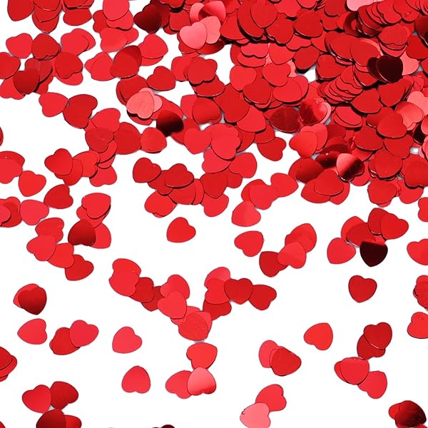 RED HEARTS FOIL CONFETTI/TABLE SCATTERS (14G)