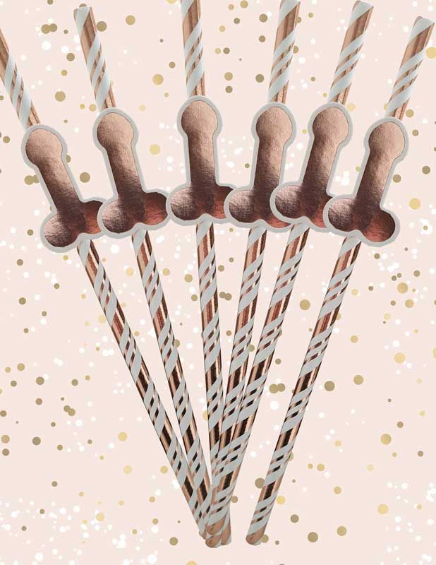 Rose Gold Willy Straws