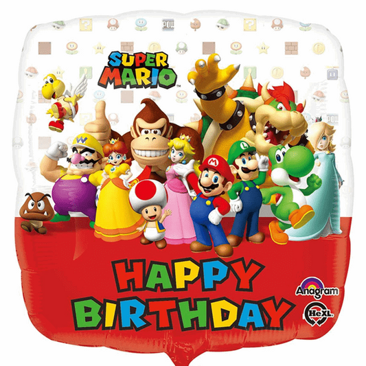 Super Mario Happy Birthday Foil Balloon - 18"